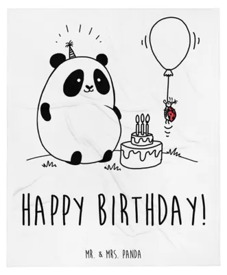 Produktbild von Mr. & Mrs. Panda Bettüberwurf Panda Geburtstag - Weiß - Geschenk, Sofadecke, Tagesdecke, Kuscheldecke, Bettdecke, Schlafdecke