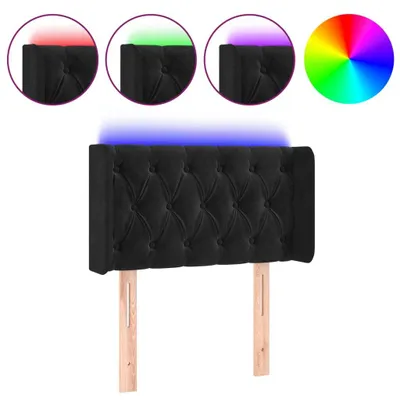 Produktbild von vidaXL LED Kopfteil Schwarz 83x16x78/88 cm Samt