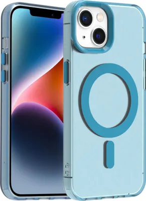 Obrázek produktu pro Pouzdro pro iPhone 13, kompatibilní s MagSafe, tenké poloprůhledné matné nárazuvzdorné pouzdro na telefon Modrý
