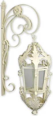 Produktbild von Windlicht Laterne mit Wandhalterung – weiß Replikat Retro Design Dekoration
