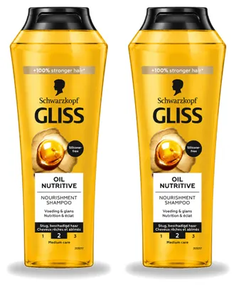 Obrázek produktu pro 2 balení šamponu Schwarzkopf Gliss Oil Nutritive pro suché vlasy - 250 ml - výhodná sada - 2 kusy