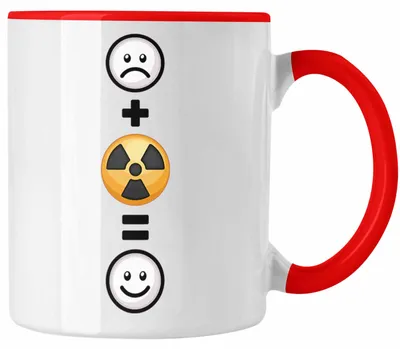 Produktbild von Radiologie Tasse Geschenk für Radiologe Lustige Geschenkidee :( + Radiologie = :) (Rot)
