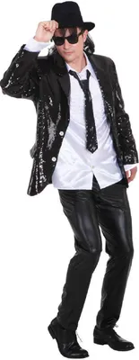 Produktbild von O7272-48-50 schwarz Herren Pailletten Jackett Discojacke Gr.48-50