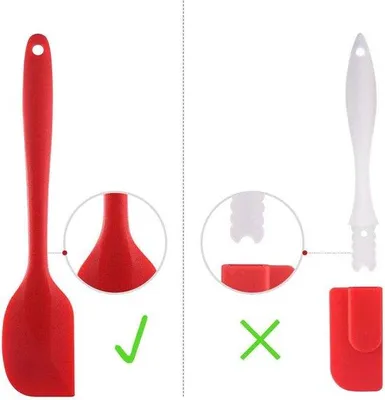 Produktbild von Rot 6-teilige Silikonschaber mit Edelstahlkern für Backen und Kochen
