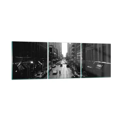 Produktbild von Bilder auf glas - Stadt Straße Haus - 150x50cm - Glasbilder - Wandbilder - Kunstdruck - zum Aufhängen bereit - Wanddekoration aus Glas - Glas Bilder - Wandbild auf Glas - 3 Teile - GCA150x50-3688