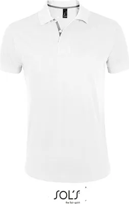 Produktbild von SOLs 00574 | Herren Polo Shirt Portland - Farbe: White/Grey (Solid) - Größe: XXL