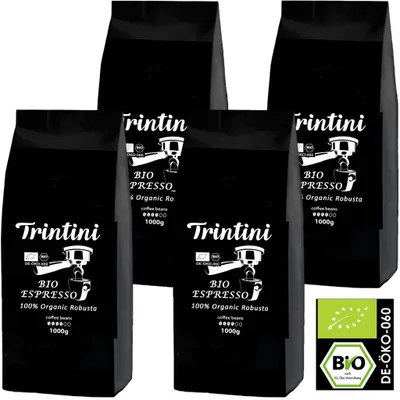 Produktbild von Trintini Organic Espresso Kaffeebohnen 4x1000g