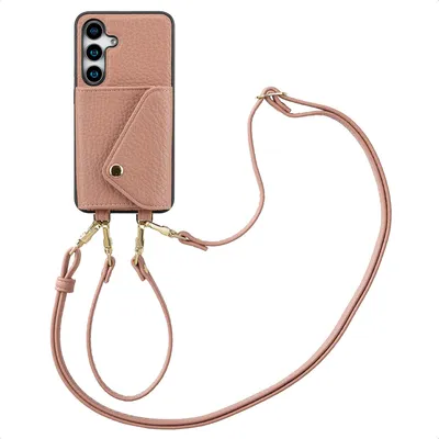 Immagine prodotto di Selencia Sera Custodia per cellulare con cordoncino e porta carte Samsung Galaxy S25 / S24 - Old Pink