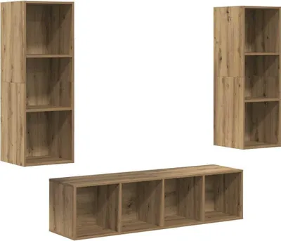 Immagine prodotto di vidaXL Set di 3 mobili TV in legno impiallacciato effetto legno artigianale