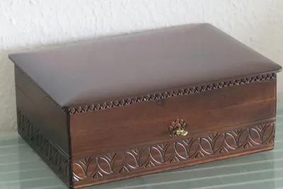 Produktbild von Nähkästchen Nähkasten Nähkorb Nähkiste Elegant mit Nähmaschine Nachbildung Holz