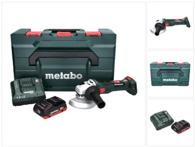 Productafbeelding van Metabo W 18 LT BL 11-125 accu haakse slijper 18 V 125 mm borstelloos + 1x accu 4.0 Ah + lader + metaBOX