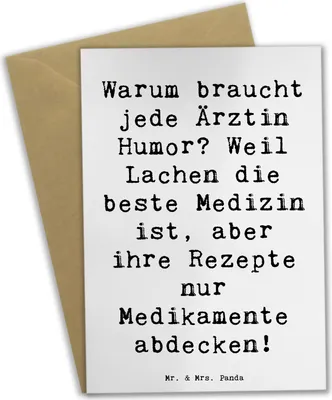 Produktbild von Mr. & Mrs. Panda valentinstagskarte Spruch Humorvolle Ärztin - Weiß - Geschenk, Humor, Berufsleben, weihnachtskarten, Therapie, osterkarten, Beruf, einladungskarten