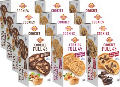 Produktbild von Cookies gefüllte Kekse Probierset 3 verschiedene Sorten mit 45% Creme 900g aus Griechenland