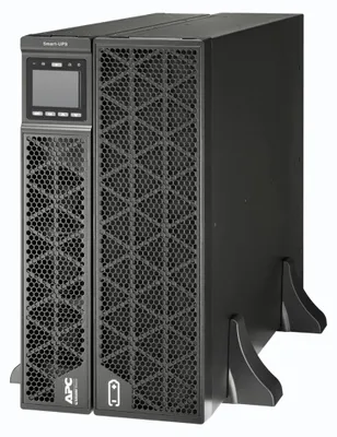 Produktbild von APC Smart-UPS On-Line, 10kVA/10kW, Rack/Tower, 230V, 2x IEC C13+1x IEC C19+ Festverdrahtung 3-adrig (1P+N+E) Ausg, Netzwerkkarte, ohne Rack-Einbausatz, Doppelwandler (Online), 10 kVA, 10000 W, Sine, 100 V, 285 V