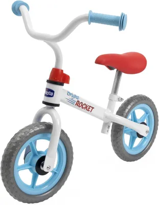 Productafbeelding van Loopfiets Bright Rocket - Pedaalvrije kinderfiets - Lichtgewicht loopfiets - Verstelbaar stuur en zadel - Max 25 kg - Wit - 5 jaar - Cadeau-idee