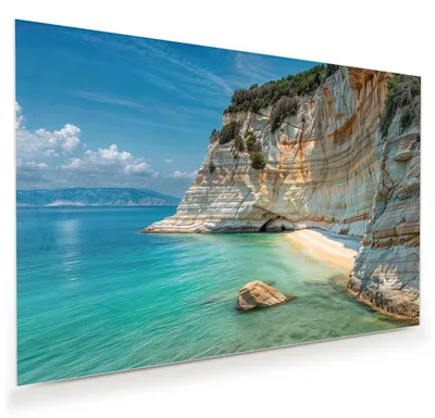 Produktbild von Glasbild 45x30cm in XXL für Wohnzimmer, Schlafzimmer Motiv Küstenparadies