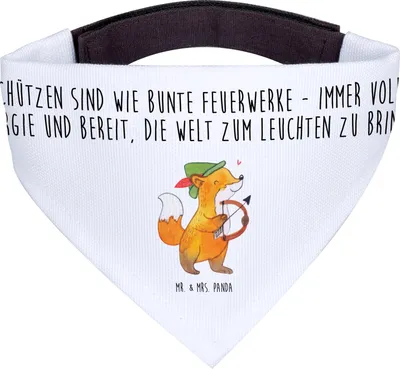 Produktbild von Mr. & Mrs. Panda Halstuch Hund Schütze Astrologie - Weiß - Geschenk, Bandana, Hunde, Sternzeichen, Tierkreiszeichen, Geschenkidee, Geburtstagsgeschenk, Hundehalstuch, Für