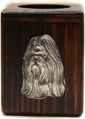 Immagine prodotto di Shih Tzu - portacandele in legno con cane, ricordo unico dopo la perdita del cane, opera artigianale del marchio Art-Dog