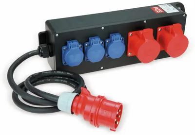 Image de Distributeur de courant PCE, STEYREGG, 2x CEE 16A, 3x prise de courant avec contact de protection