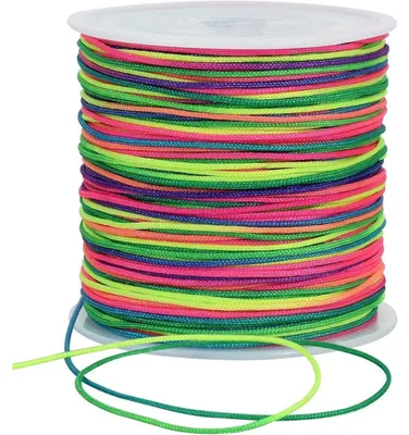 Image de Fil de nylon 1 mm x 70 mètres, arc-en-ciel, pour la fabrication de bijoux et travaux manuels