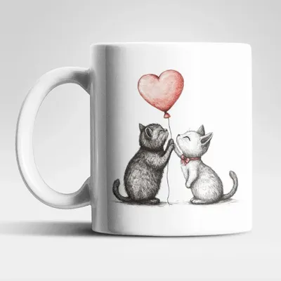 Produktbild von Liebe Love Katze Valentinstag Kaffeetasse Teetasse Tasse Geschenkidee