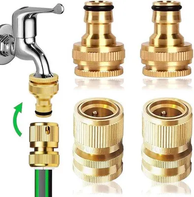 Immagine prodotto di Raccordo rapido per tubi da giardino - Ottone - 2 pezzi