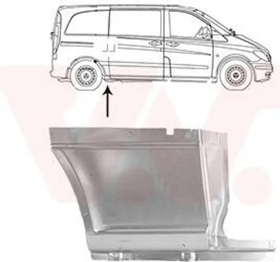 Produktbild von VAN WEZEL Seitenwand Reparaturblech passend für MERCEDES-BENZ VIANO (W639) VITO Bus (W639) VITO / MIXTO Kasten (W639)