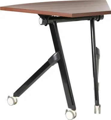 Produktbild von BELIANI Schreibtisch Dunkelbraun MDF-Tischplatte u. Metallgestell 90x64 cm Modulsystem Klappbar Faltbar mit Rollen Mobil Bürotisch für Homeoffice Büro