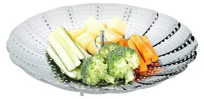 Image de Cuiseur vapeur en acier inoxydable Insert vapeur réglable pour casseroles