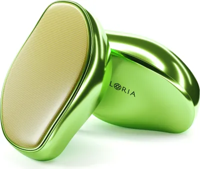 Two green hair removal devices on a white background.