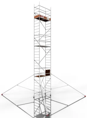 Image de Rollfix 2.0 900, neuf, avec roulettes (Ø 125 mm) et 4 stabilisateurs triangulaires, Germany - Echafaudage de chantier
