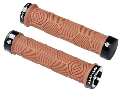 Productafbeelding van Fietsgrepen, mountainbike, antislip rubber, dubbele bevestiging, 22,2 mm, bruin, 98g