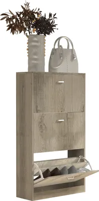 Zdjęcie produktu dla Szafka drewniana | Wymiary: H. 105 x W. 59 x D. 22 cm | 3 klapki - Sipos L