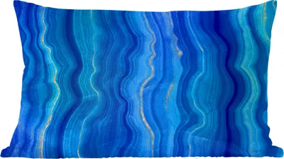 Produktbild von MuchoWow® Zierkissen Sofakissen Wohnzimmer Dekokissen 50x30 cm Achat-Geode - Edelsteine - Blau - Wohnzimmerdekoration - Polster mit Photo