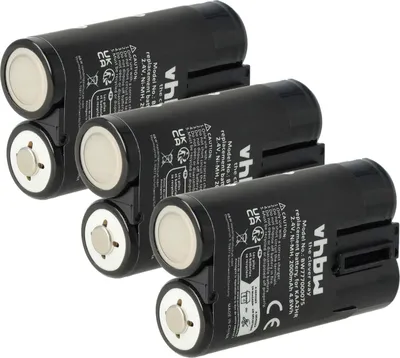 Produktbild von vhbw 3x Akku Ersatz für Kodak KAA2HR für Kamera (2000 mAh, 2,4 V, NiMH)