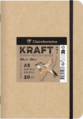 Zdjęcie produktu dla Clairefontaine 975937C Szkicownik 20 A5 115 g