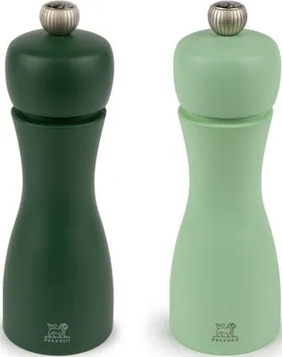 Productafbeelding van Peugeot kruidenmolen set van hout - Handmatig duo voor zout en peper - 15 cm - Tahiti design - Aquarelkleur