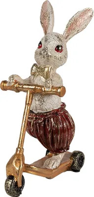 Produktbild von Clayre & Eef Figur Kaninchen 25 cm Weiß Goldfarbig Polyresin