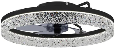 Obrázek produktu pro Stmívatelný LED stropní ventilátor s dálkovým ovládáním, černý, průměr 50 cm