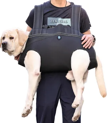 Produktbild von Großer Hunde-Rucksack,Ganzkörper-Hebegurt mit Griff,Reflektierend Brustgeschirr Hund,Hundegeschirr Gepolstert,Alte Gelenkverletzungen,Arthritis,Hinterbeinunterstützung,Schwarz