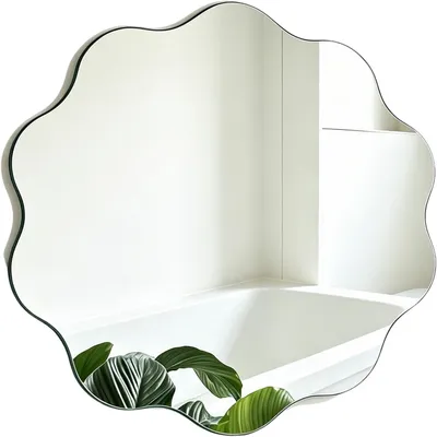 Obrázok produktu pre Nástenne zrkadlo 30 cm, vlnitý okraj, 2 mm sklo, do kúpeľne