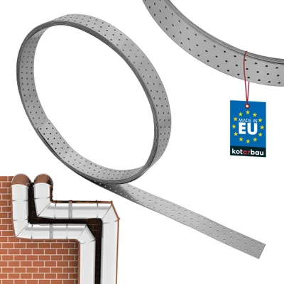 Productafbeelding van KOTARBAU® Gaatjesband Bevestigingsband met Geperforeerde Gaten 60 x 2 mm L: 10 m Gegalvaniseerde Stalen Band Verzinkte Bevestigingsband