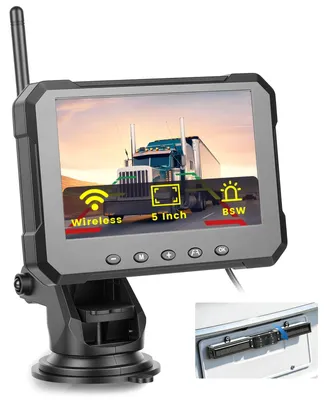 Productafbeelding van Achteruitrijcamera Set Magnetisch - 5 Inch Monitor - 12 Volt - Groothoeklens - Draadloos - Voor Vrachtwagen Camper Caravan