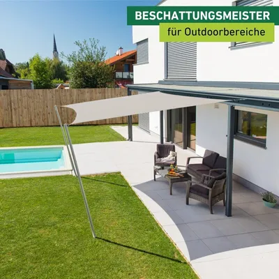 Produktbild von Sonnensegel Viereck, 4x4m, grau, wasserabweisend