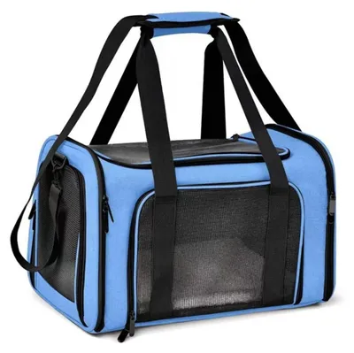 Productafbeelding van INF Draagbare Huisdierendraagtas: Ademende, Grote Reis Tas voor Katten en Honden Blauw