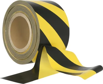 Produktbild von 1x Absperrband schwarzgelb gestreift 75mm breit 500 Meter LDPE
