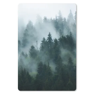 Produktbild von MuchoWow® Mauspad Mousepad Nebel - Bäume - Wald 18x27 cm - Mousepads - Maus Mat - Pad - Mausunterlage