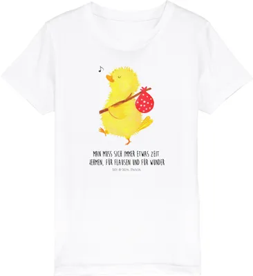 Produktbild von Mr. & Mrs. Panda Kleinkinder T-Shirt Küken Wander 3-4 Jahre (98/104) - Weiß - Geschenk, Teenager, Wunder, Ostereier, Kindershirt, Zeit, Kinder-T-Shirt, Frohe Ostern