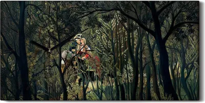 Produktbild von Leinwand Wanduhr Wandkunst Uhr Geräuschlos 60x30 Malerei Wald Bäume Paar Kunst - schwarze Hände