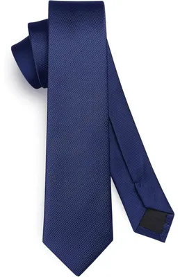 Obrázok produktu pre Mužská kravata, úzka, jednofarebná, hodváb, 6 cm, tmavomodrá